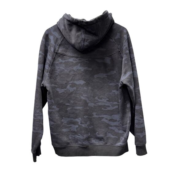 Alphalete Hoodie Mens Medium Black Blue Camo Pullover Logo Front Sweatshirt - Picture 4 of 7